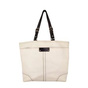 Coach Women's Vintage Cream Pebbled Leather Large Tote Shoulder Bag